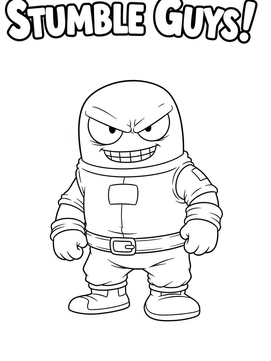 Página para colorear de personajes malvados de tropezar chicos