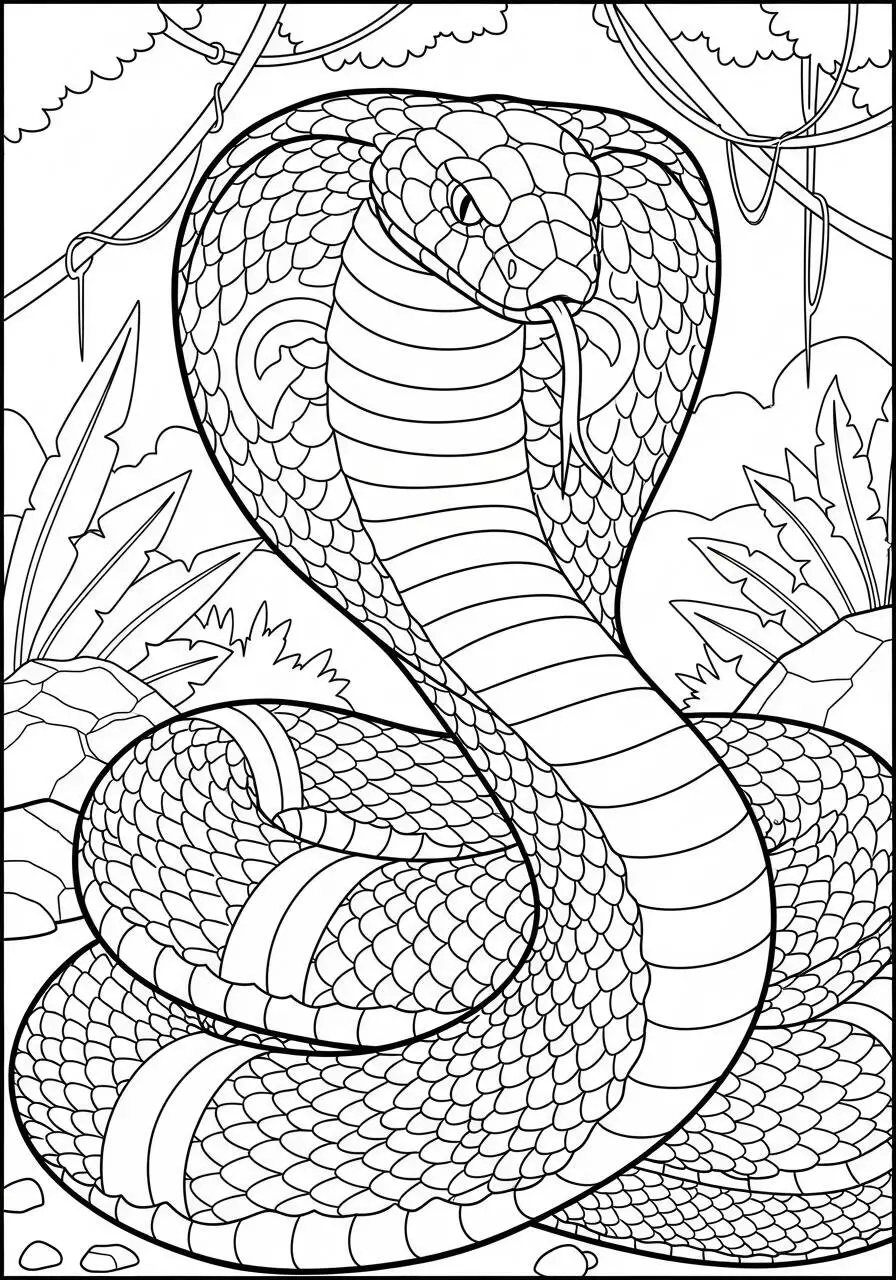 Dibujo para colorear de serpiente real