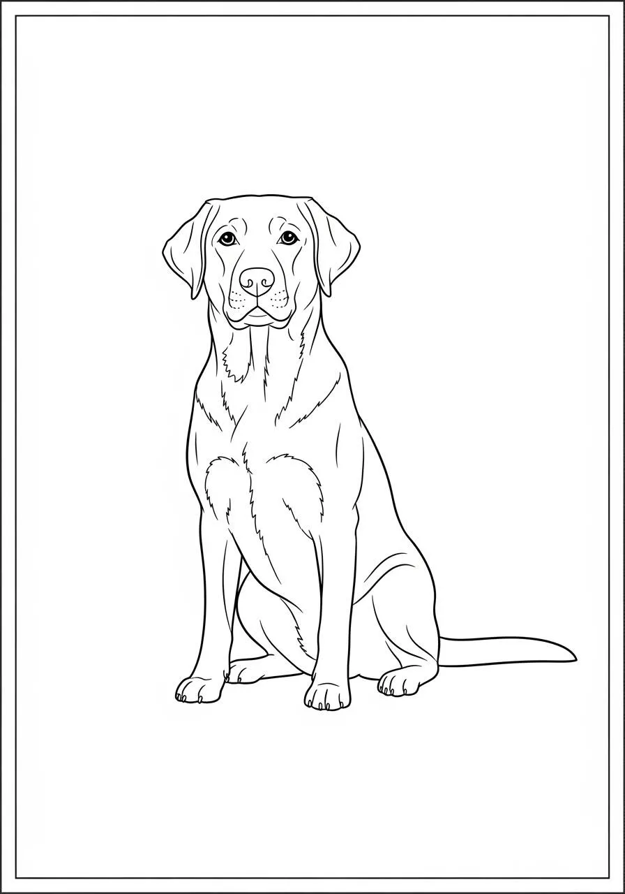 Coloriage Labrador Retriever aider