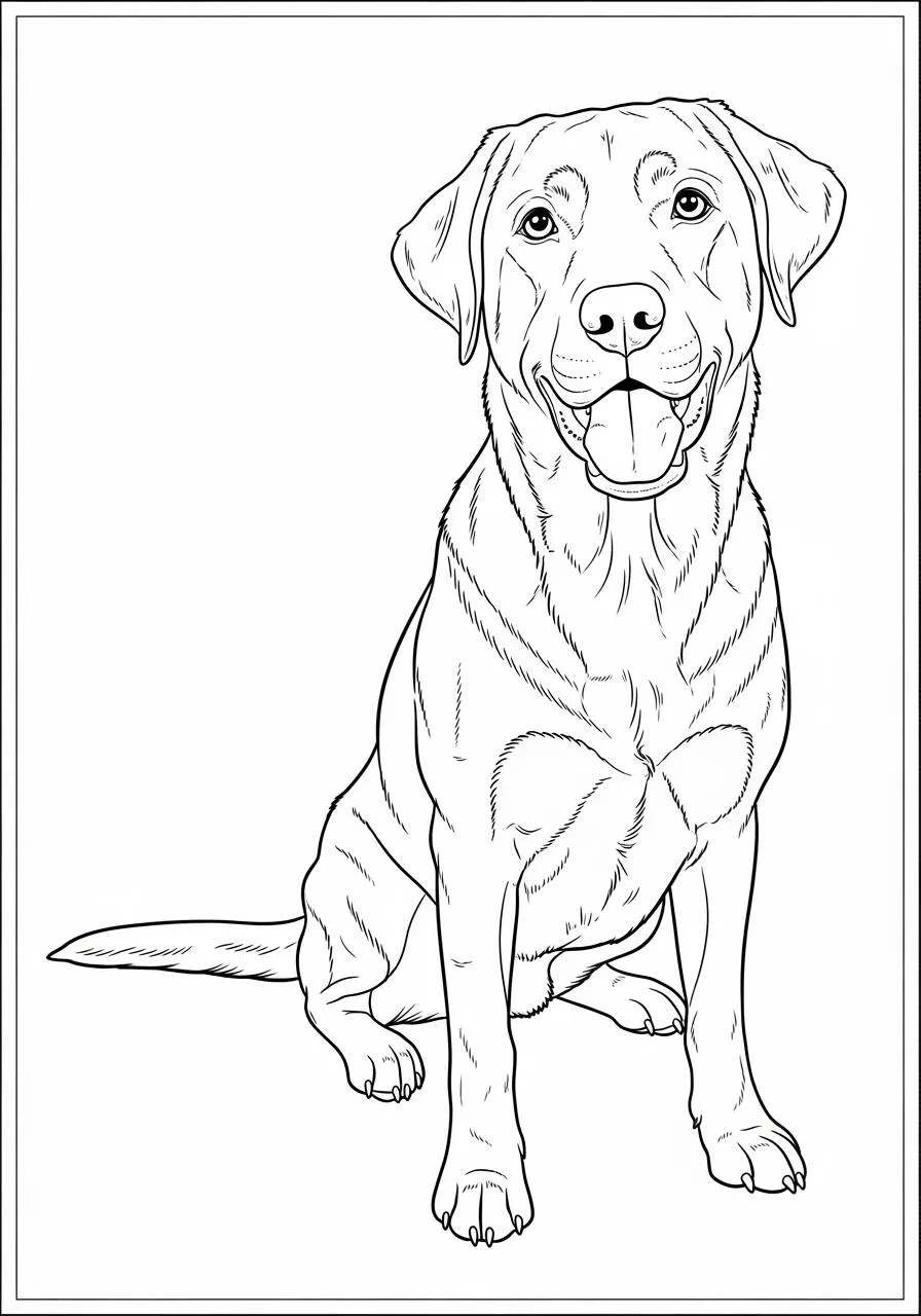 Coloriage Labrador Retriever aider