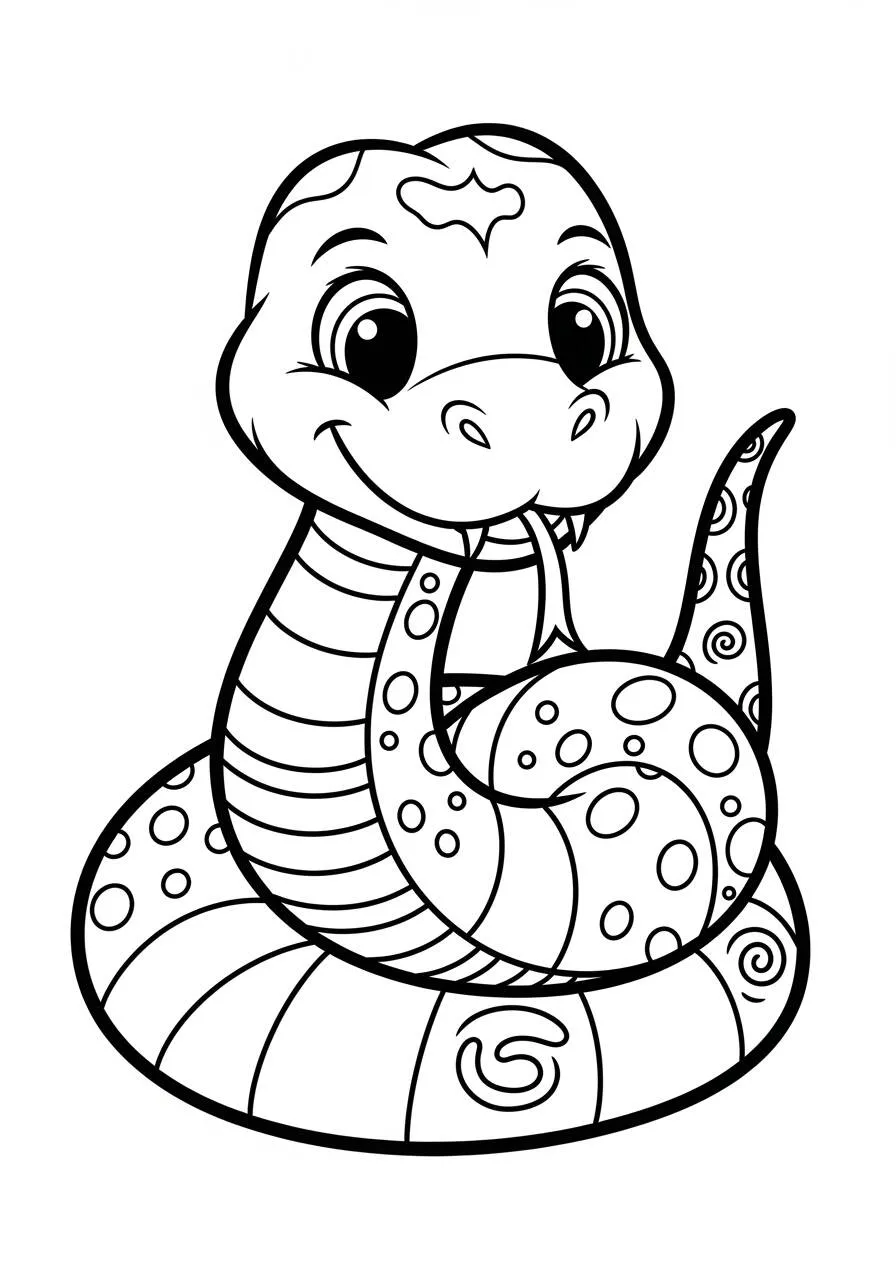Linda Dibujo para colorear De Serpiente