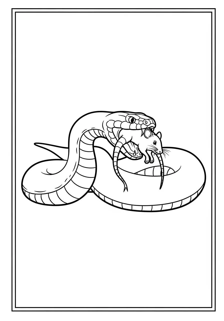Dibujo para colorear de serpiente real