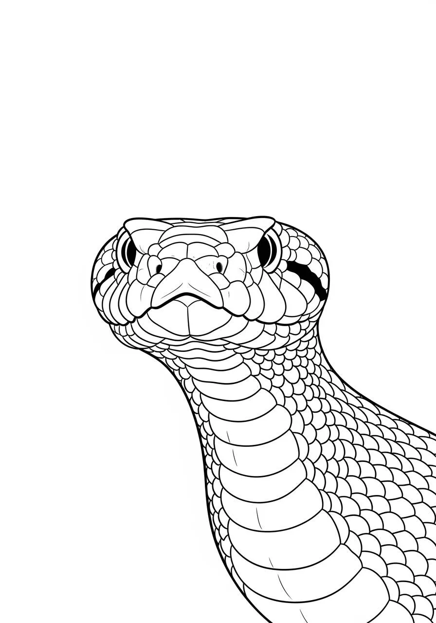 Pagina da colorare serpente realistico