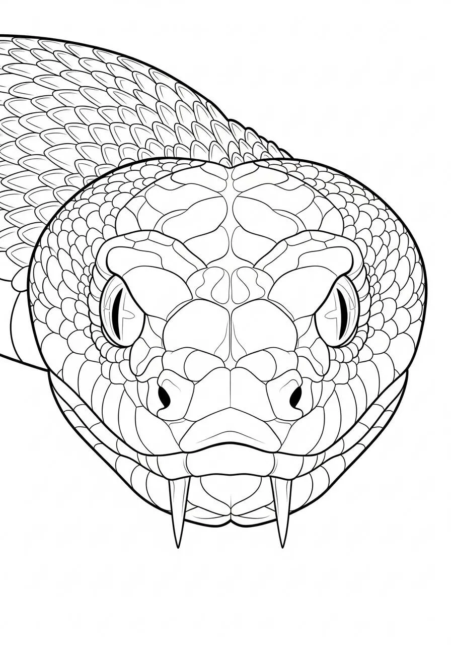 Página para colorear de serpiente real