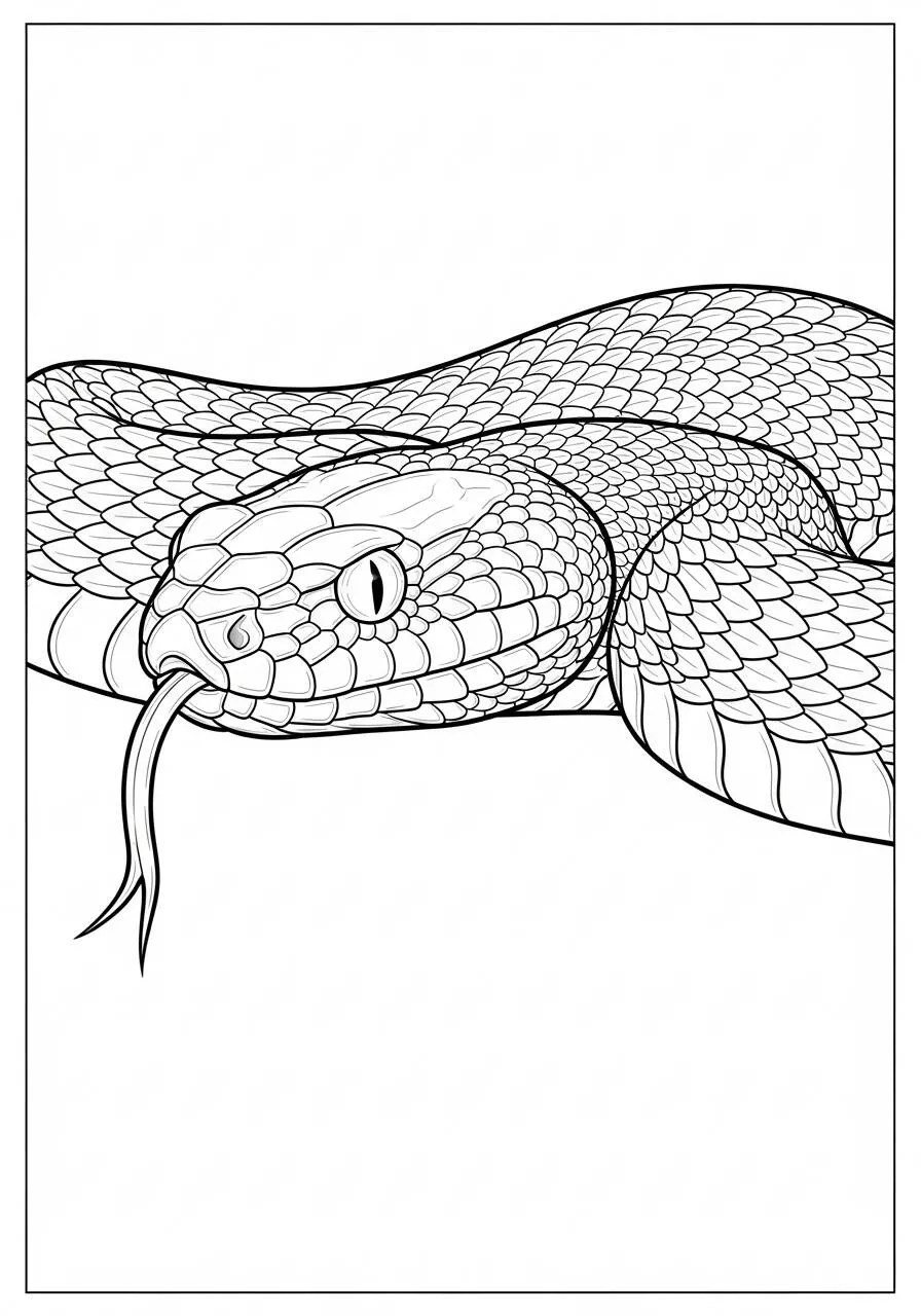 Página para colorear de serpiente real