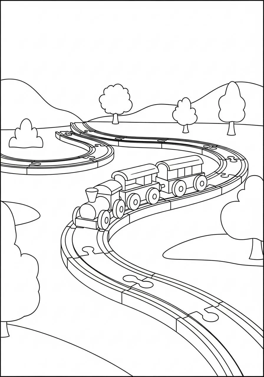 Coloriage S'entraîner dans un paysage