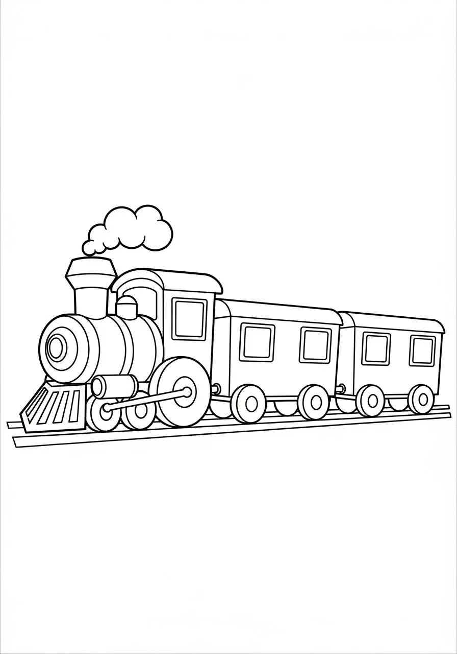 Pagina da colorare del treno classico