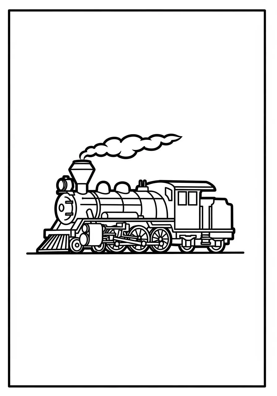 Dibujo para colorear de tren clásico