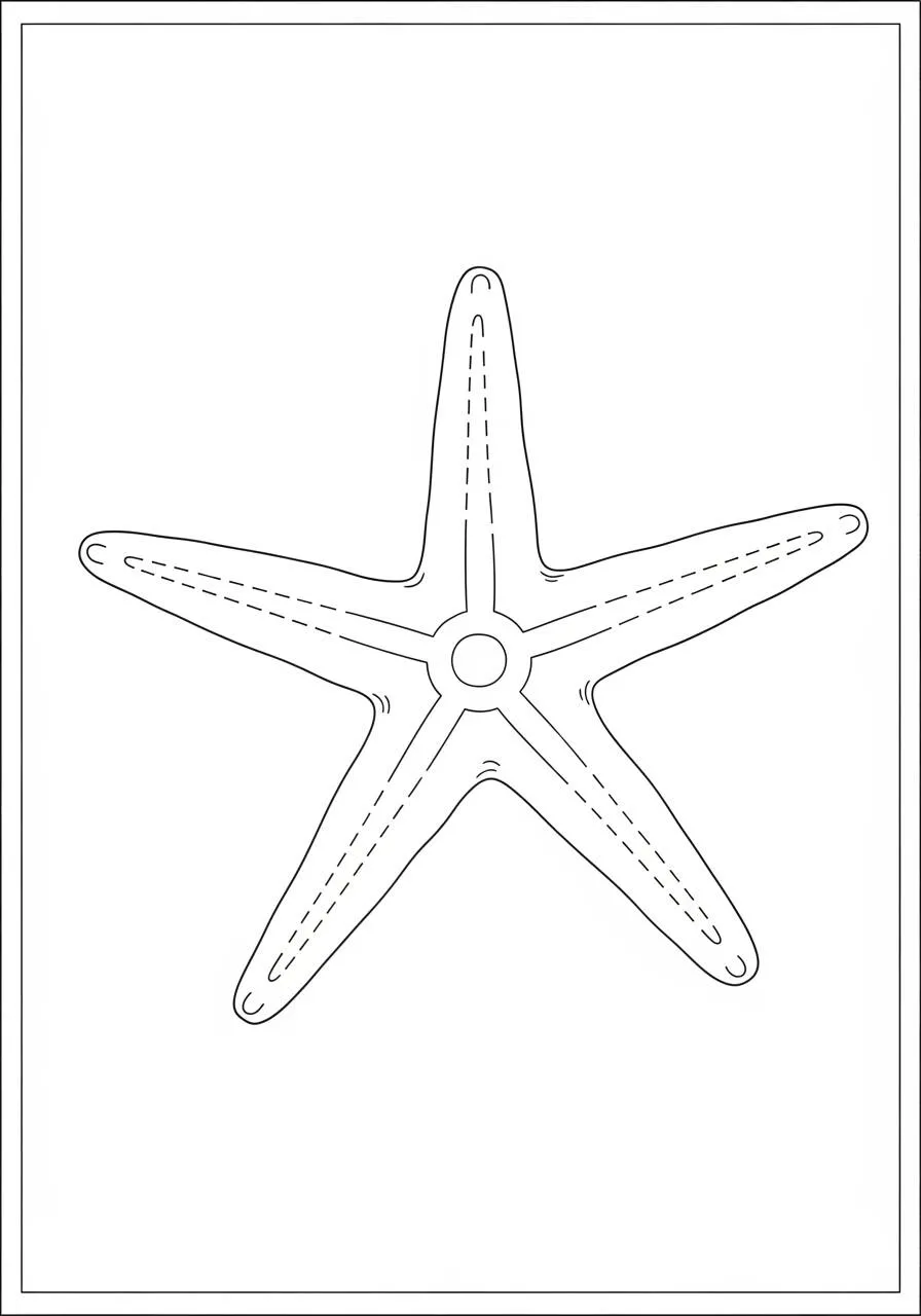 Página para colorear de animales marinos y estrellas de mar