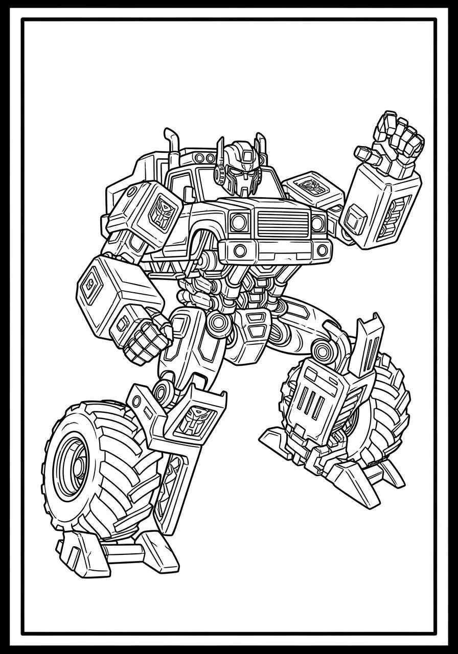 Ausmalbild: Monstertruck-Roboter