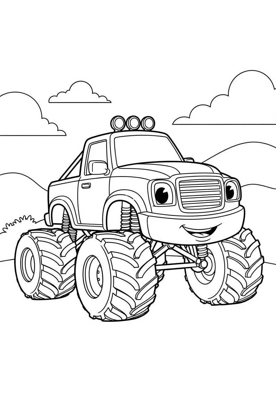 Lustige Monstertruck-Malseite