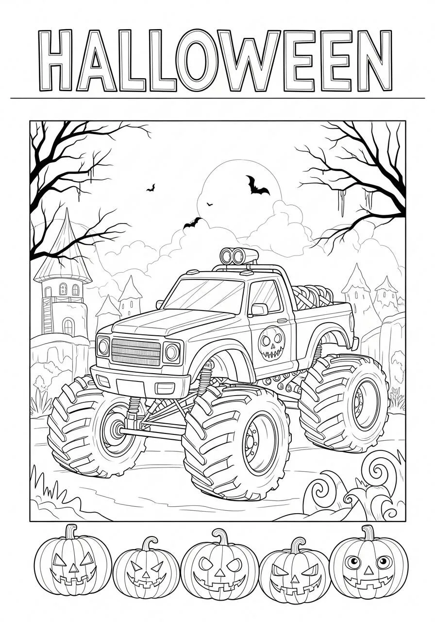 Halloween-Monstertruck-Malseite