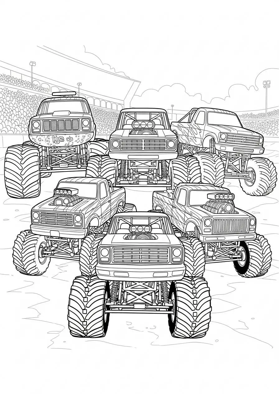 Kolorowanka Monster Truck w akcji