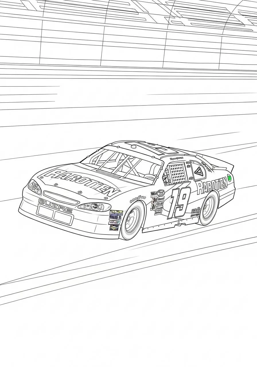 Coloriage de voiture de course NASCAR