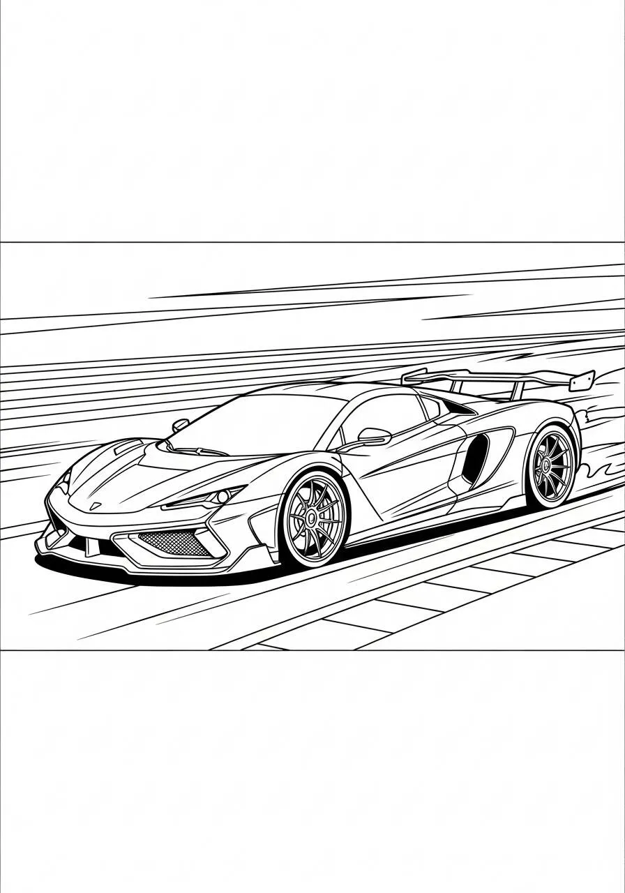 Coche de carreras deportivo Dibujo para colorear