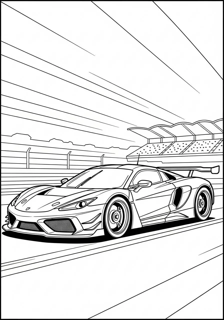 Coche de carreras deportivo Dibujo para colorear