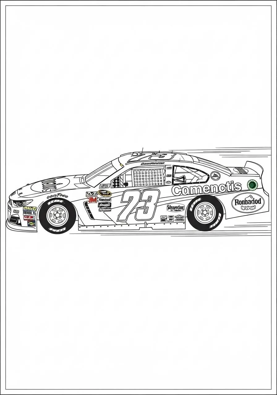 Kolorowanka samochodu wyścigowego NASCAR