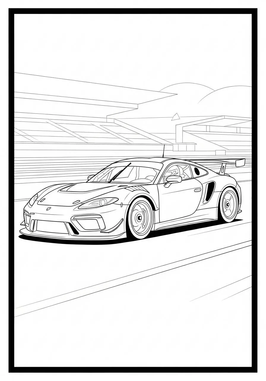 Coche de carreras deportivo Dibujo para colorear