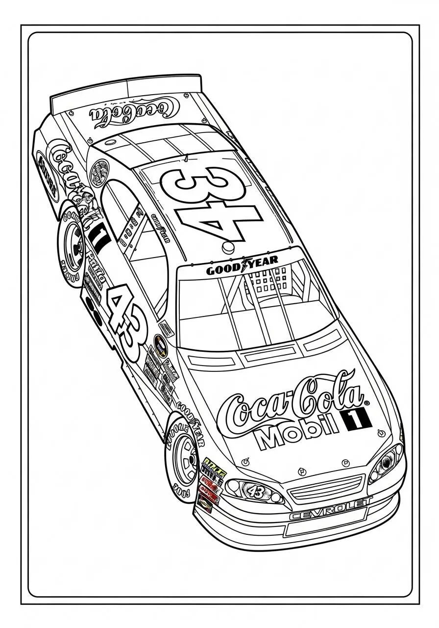Coche De Carreras De Coca Cola Para Colorear
