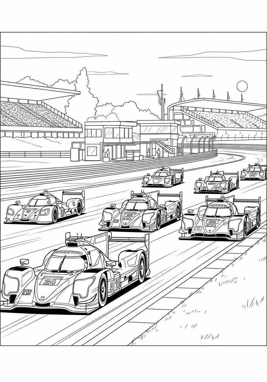 Coche de carreras de Gran Premio Página para colorear