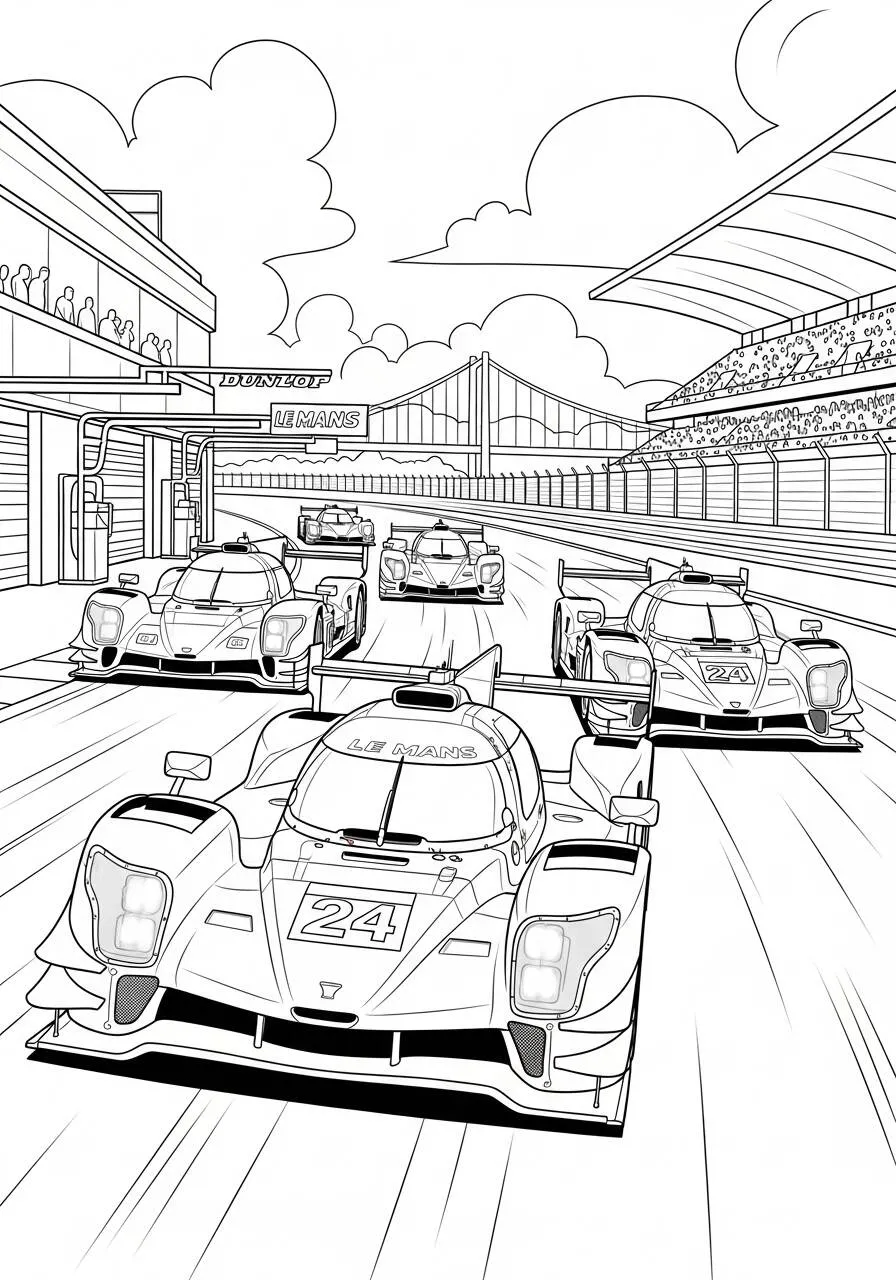 Coche De Carreras De Alta Velocidad Para Colorear