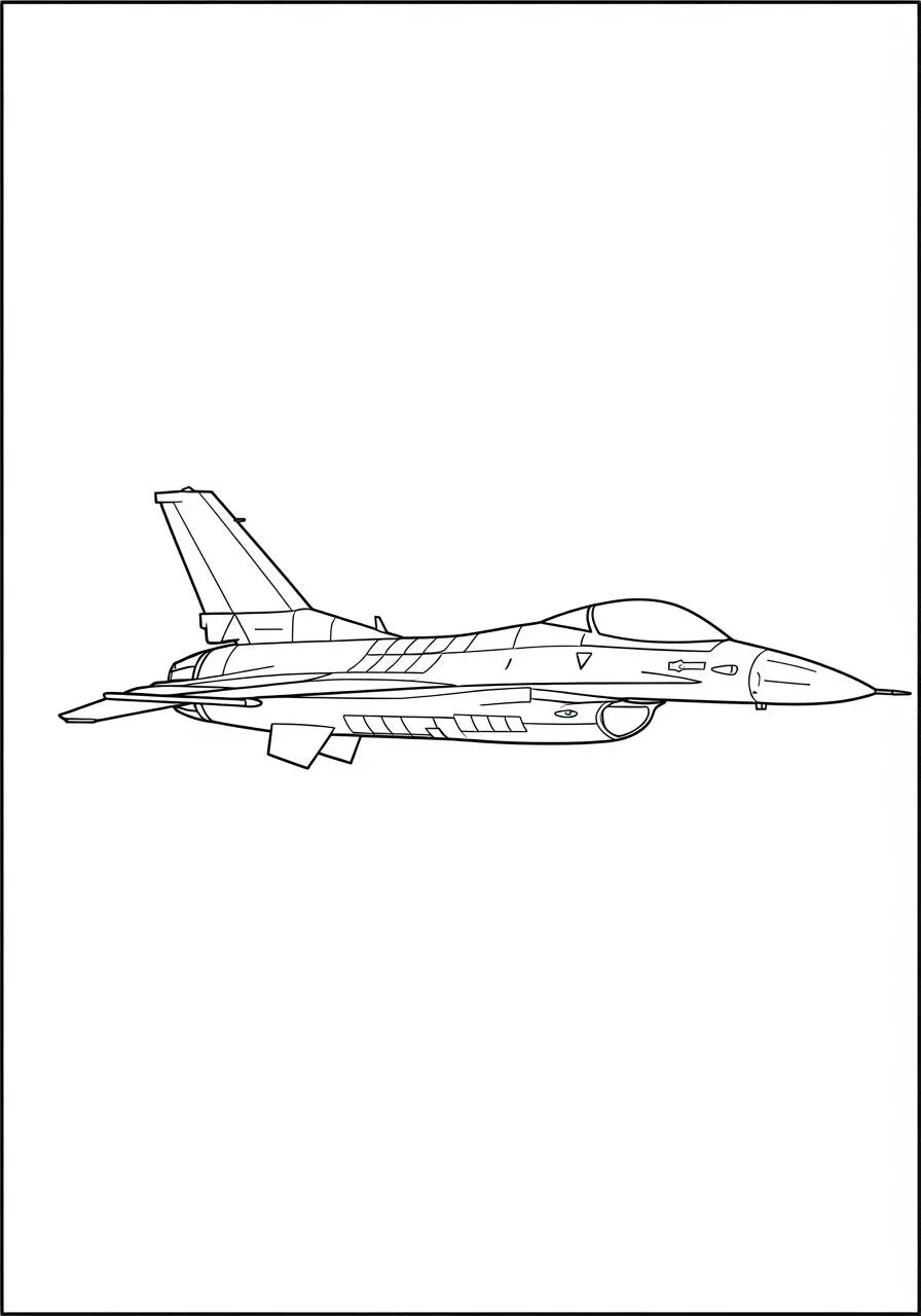 Dibujo de aviones de combate para colorear.