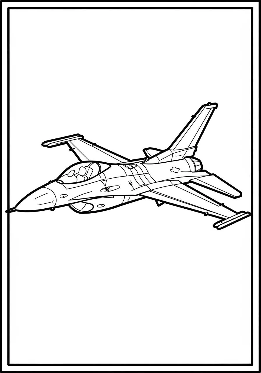Dibujo de aviones de combate para colorear.