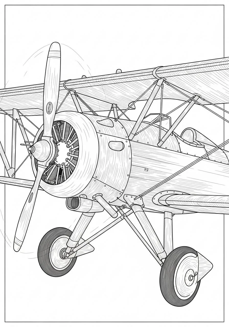 Viejo Avión Página Para Colorear