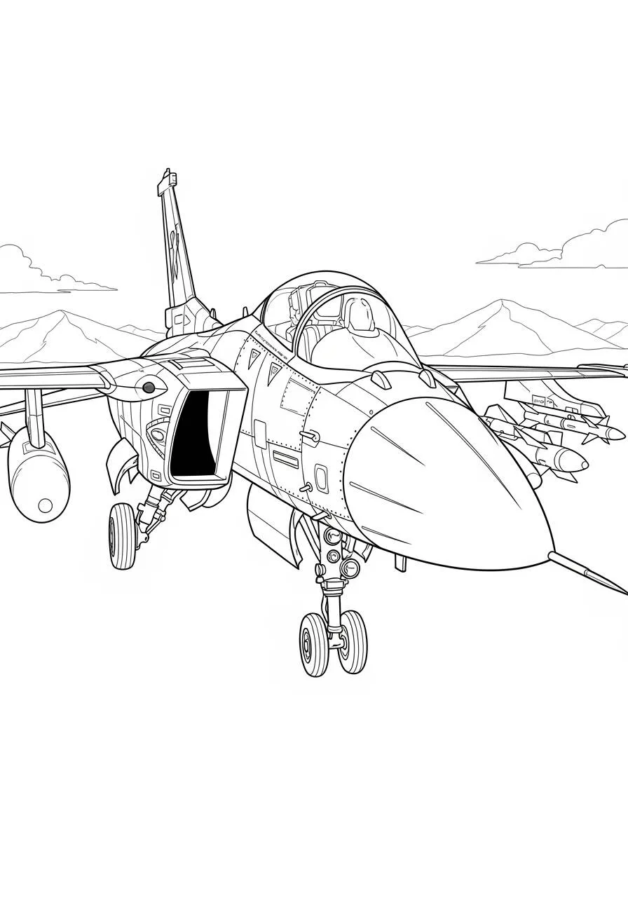 Avión De Combate Página Para Colorear