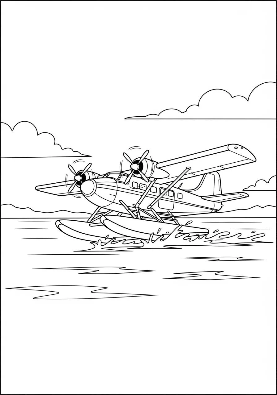Hidroavión Página Para Colorear