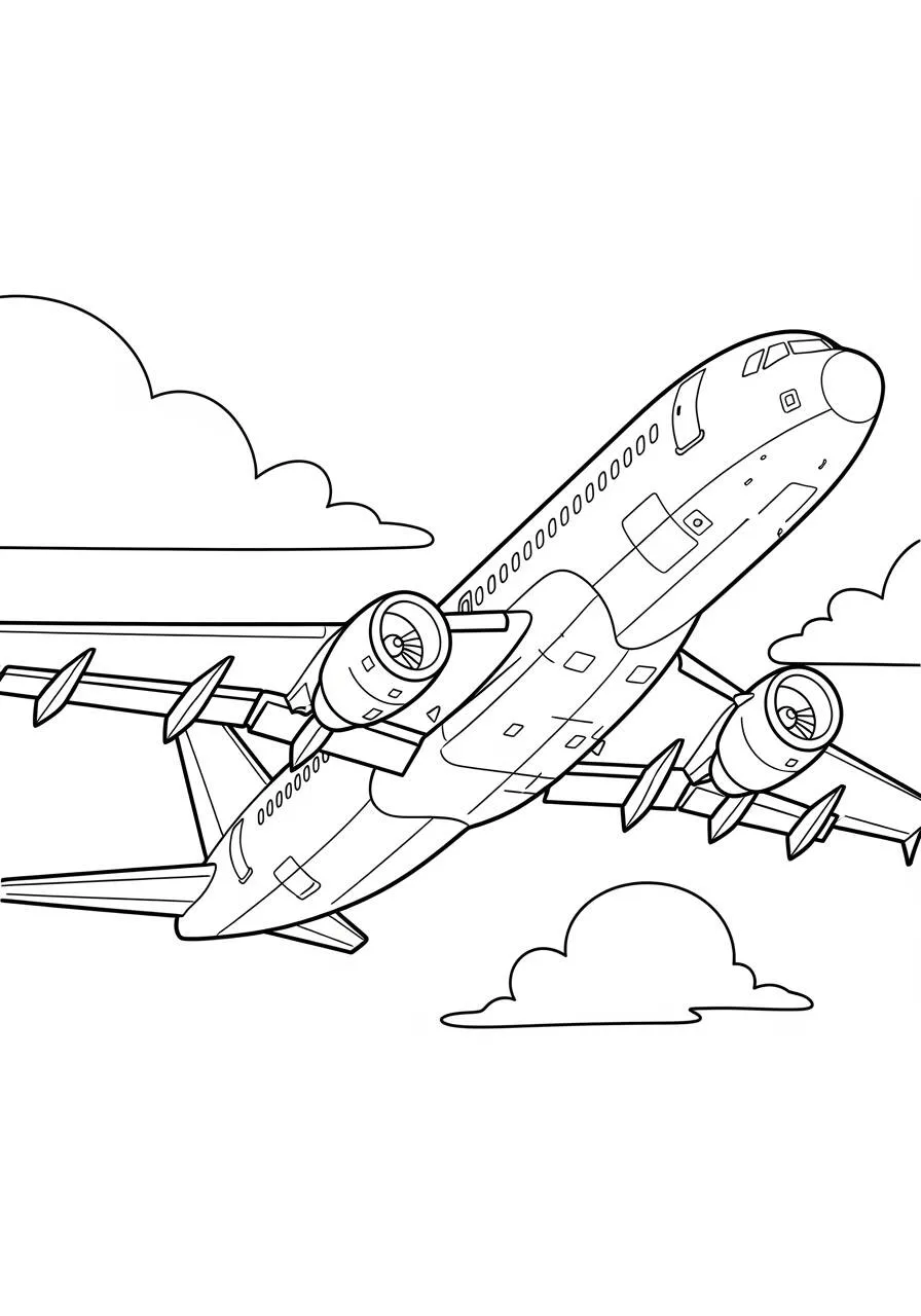 Avión Ascendente Página Para Colorear