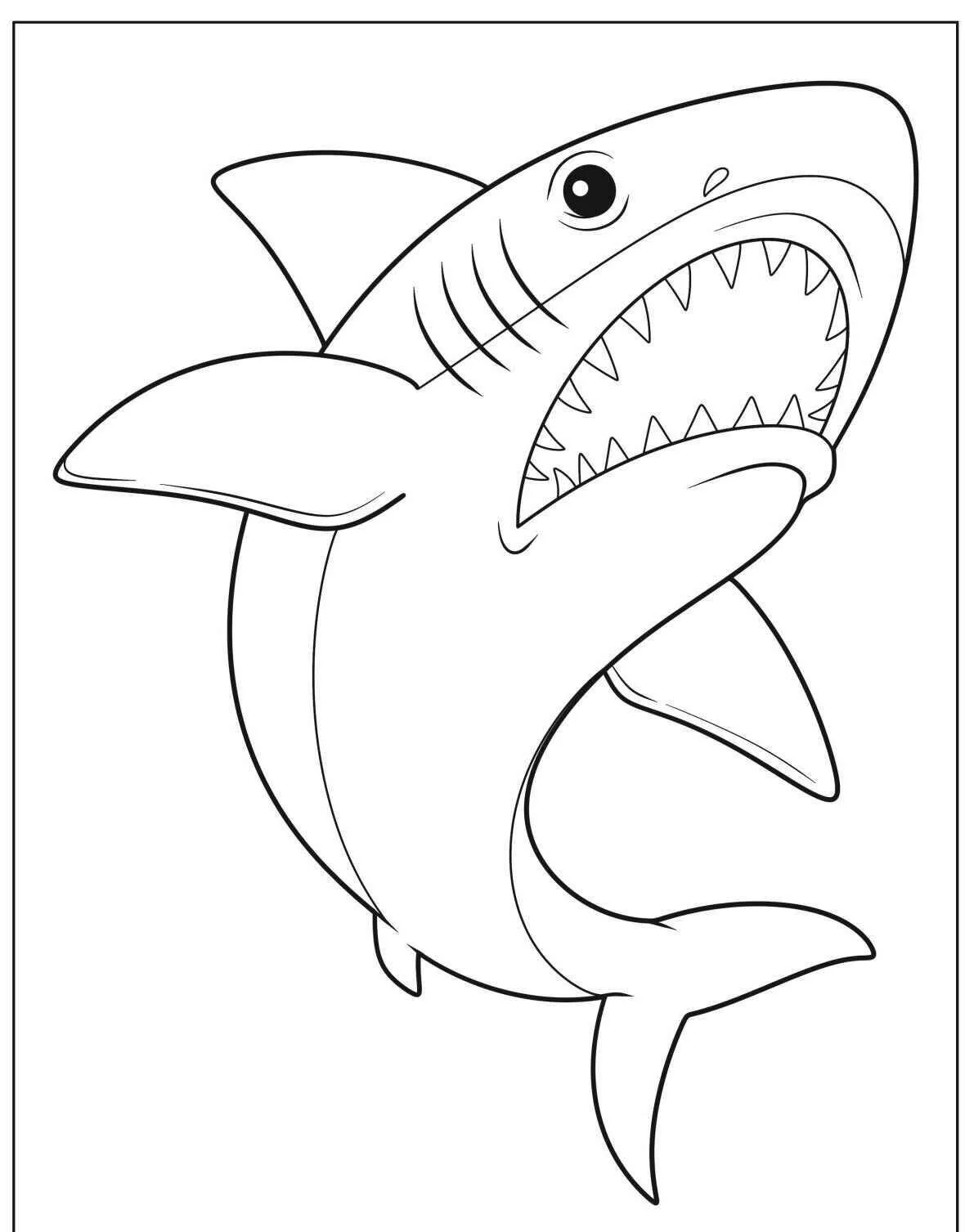 Coloriage de requin agressif