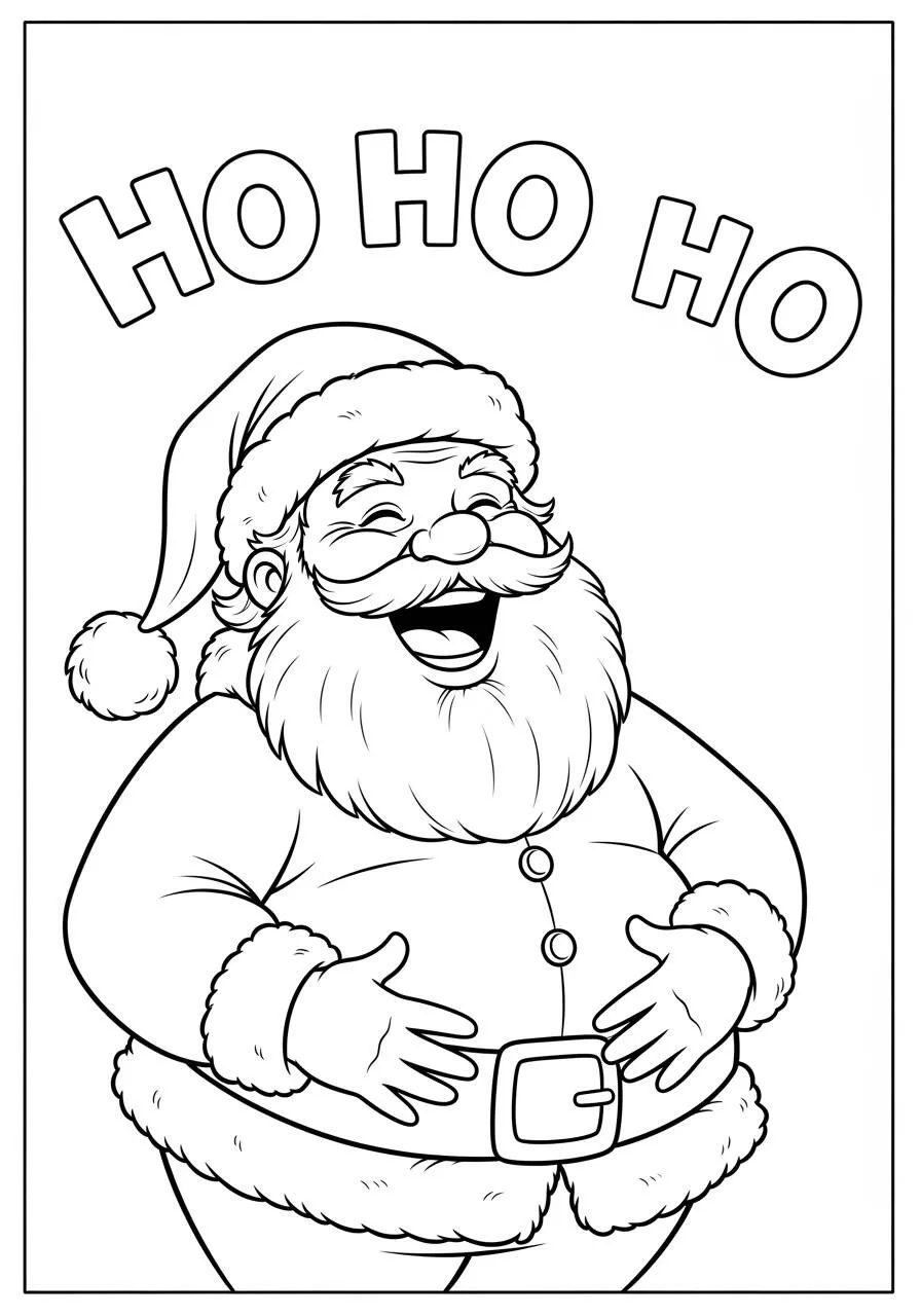Desenho de Papai Noel Sorridente para Colorir