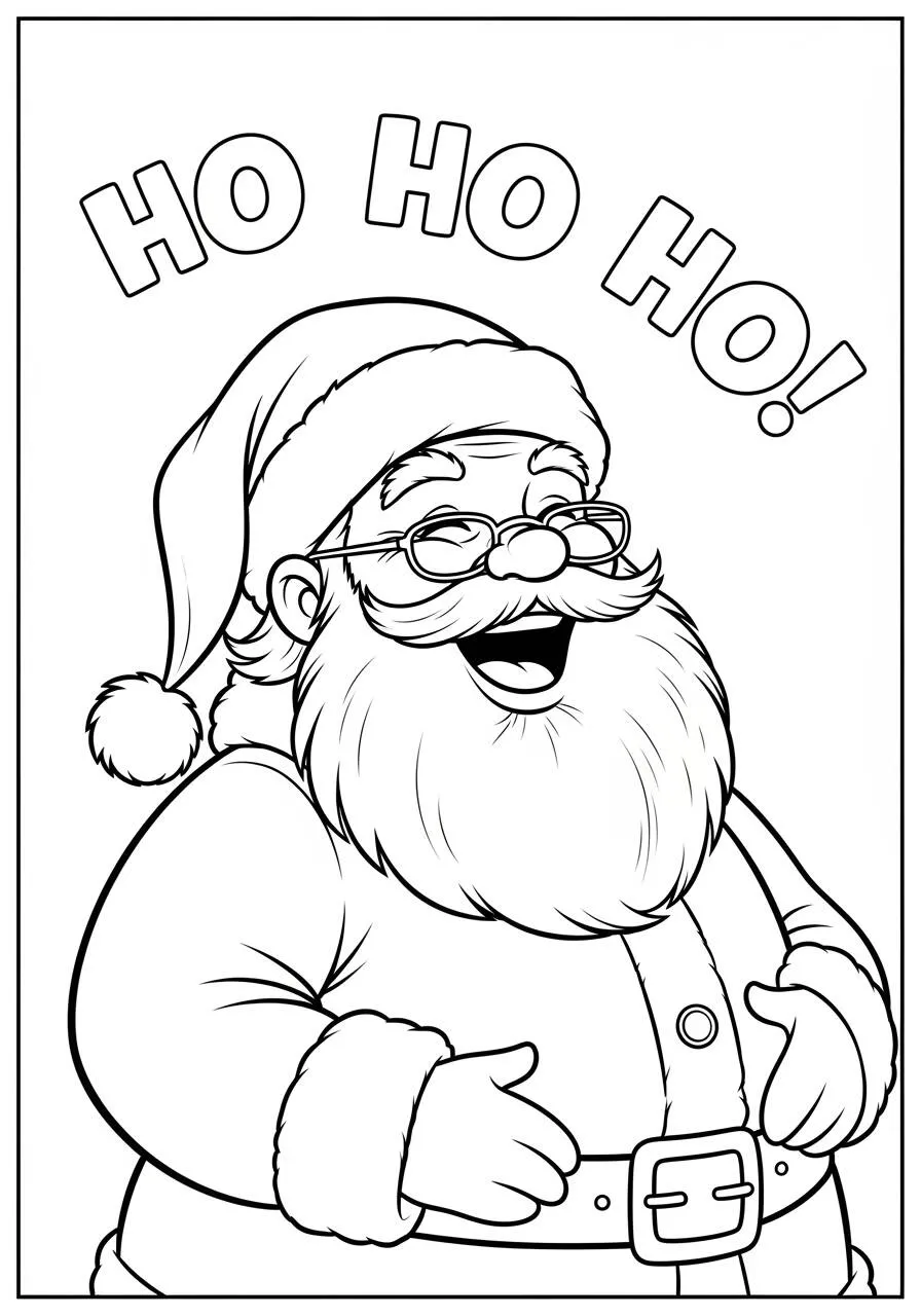 Desenho de Papai Noel Sorridente para Colorir
