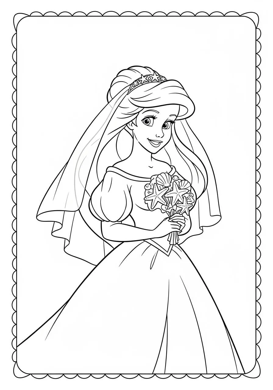 ariel como princesa Dibujo para colorear