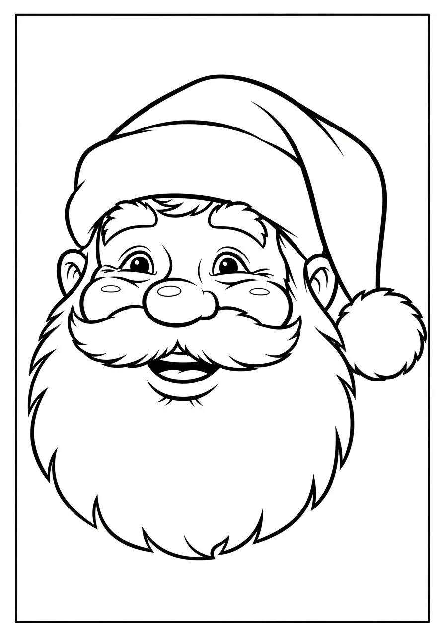 Desenho de Papai Noel Sorridente para Colorir