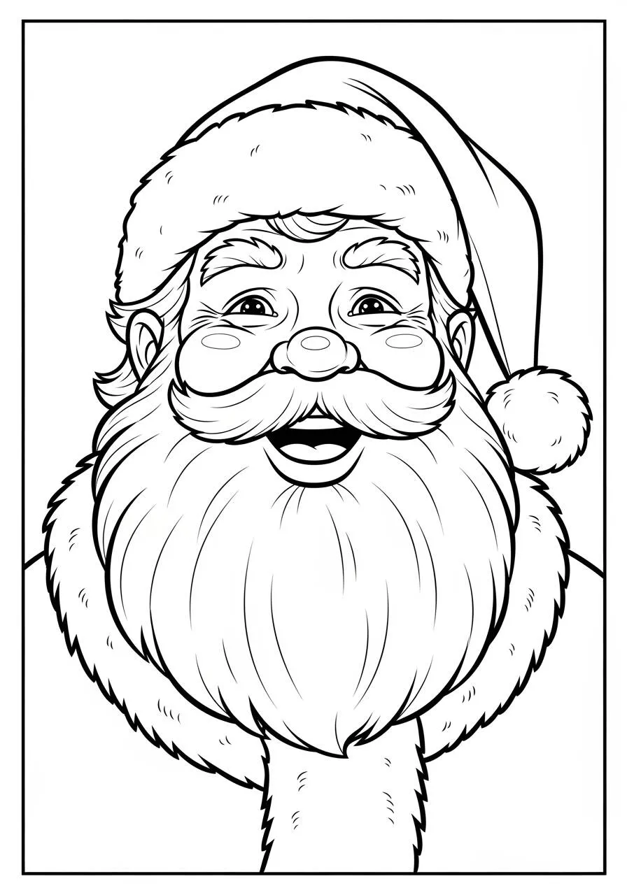 Desenho de Papai Noel Sorridente para Colorir
