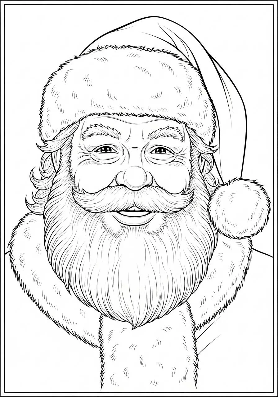 Desenho de Papai Noel Sorridente para Colorir