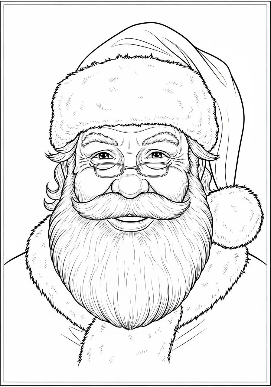 Desenho de Papai Noel Sorridente para Colorir