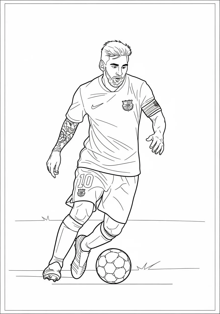 Kolorowanka Messi drybling z piłką
