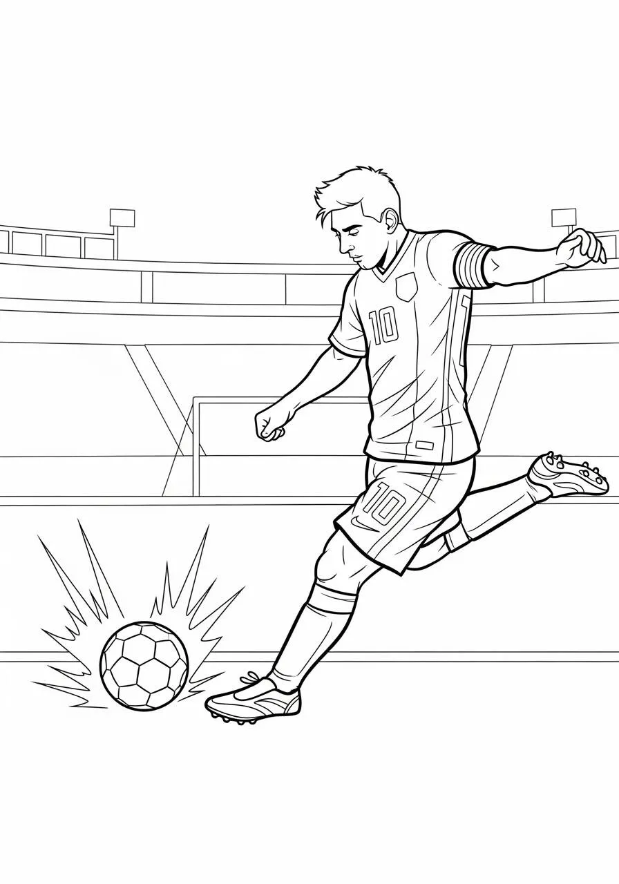 Kolorowanka Messi zapewnia rzut wolny