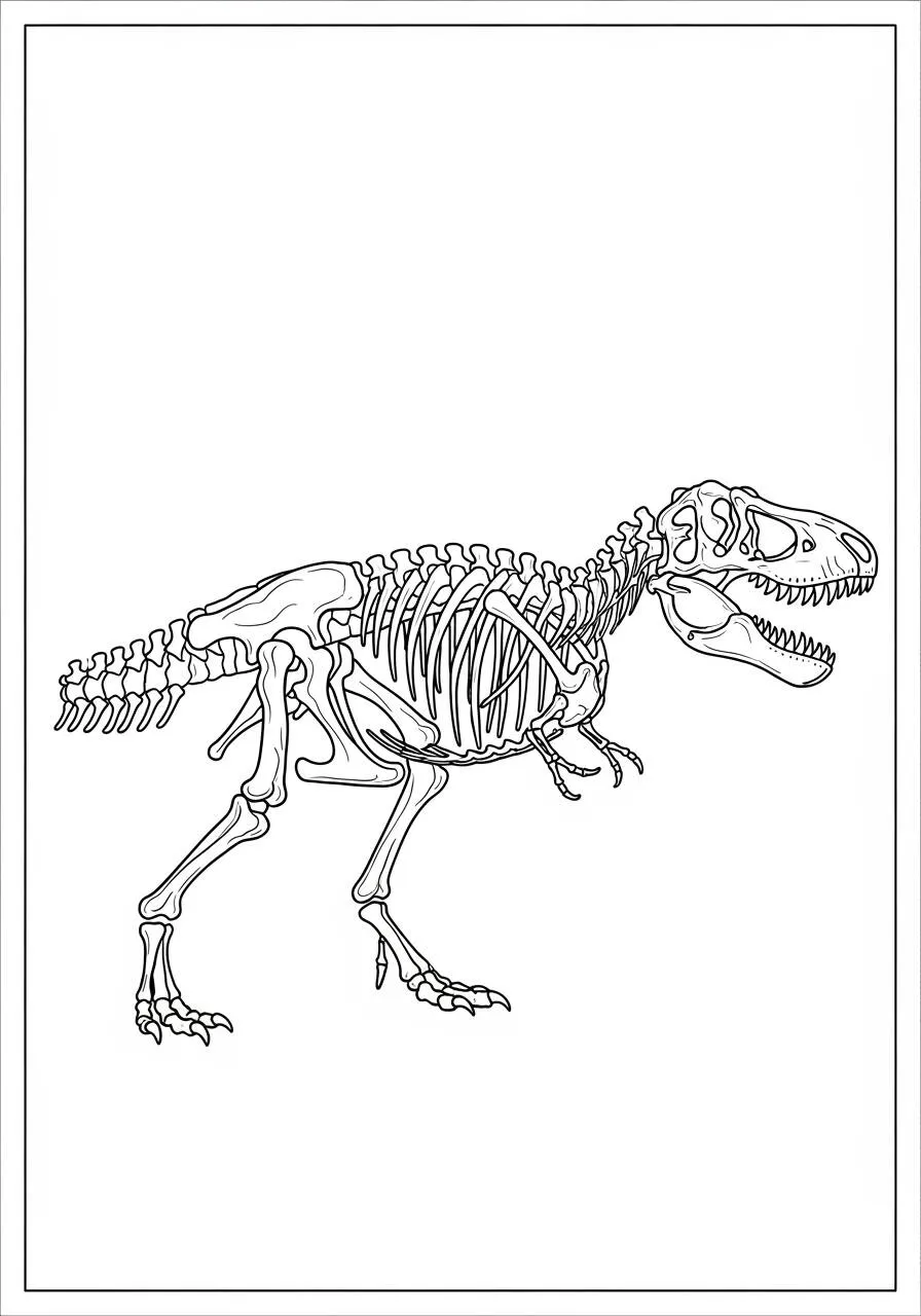 Esqueleto De T Rex Para Colorear