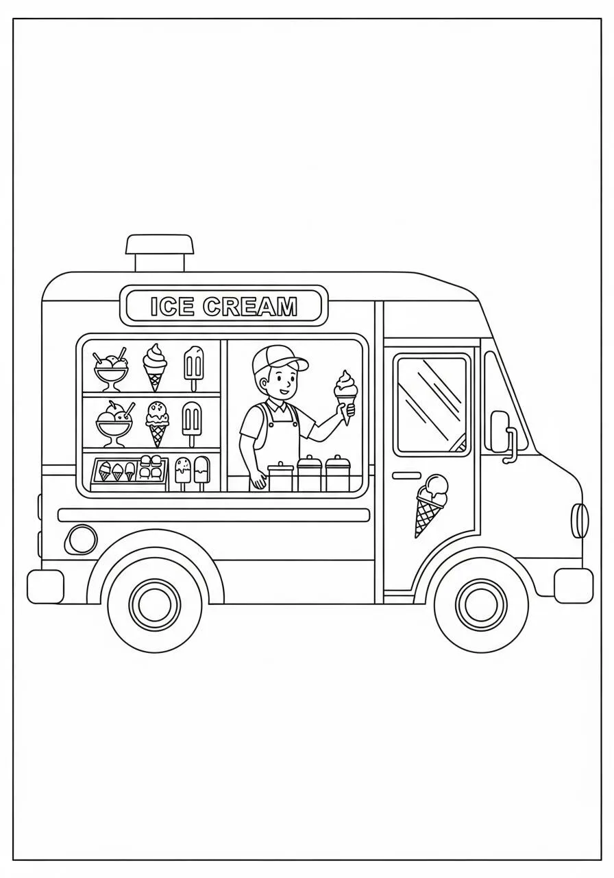 Malvorlagen für Eiswagen