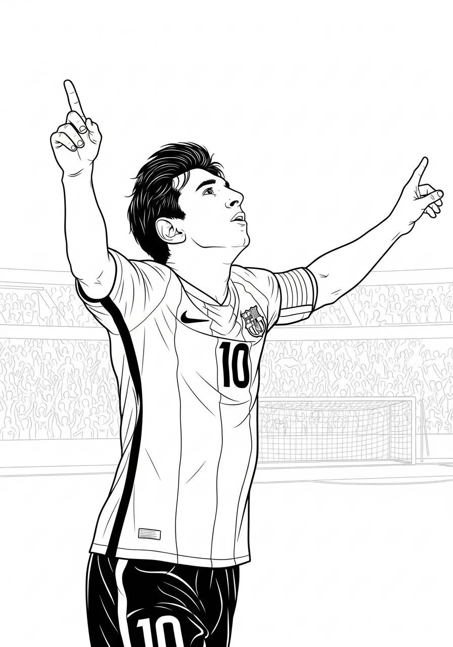 Kolorowanka Messi świętująca bramkę