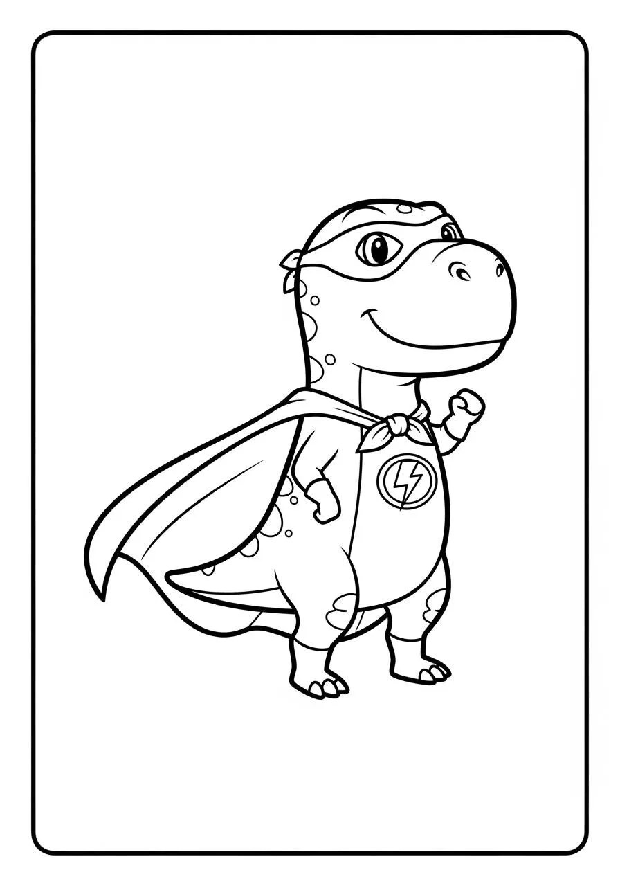 Desenho de T Rex Super Herói para Colorir