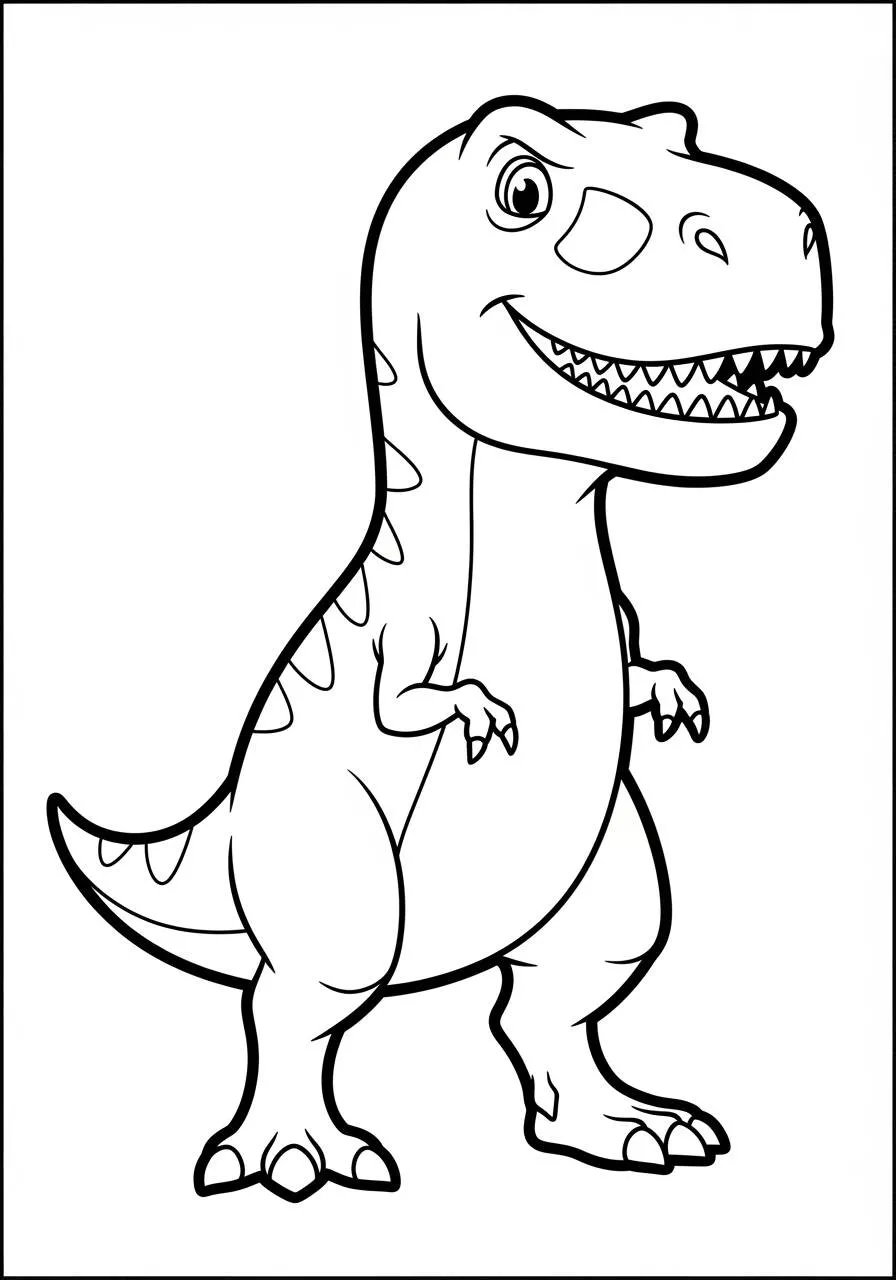 Desenho de T Rex Divertido para Colorir