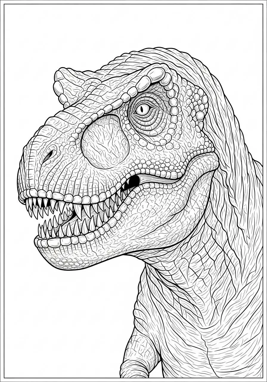 Desenho de T Rex Detalhado para Colorir