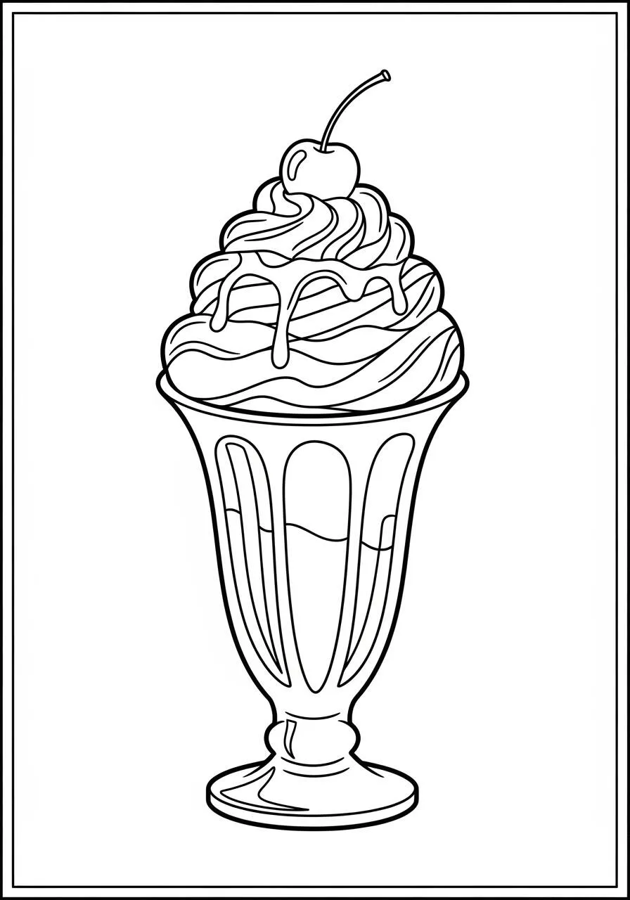 helado De Cereza Dibujo para colorear