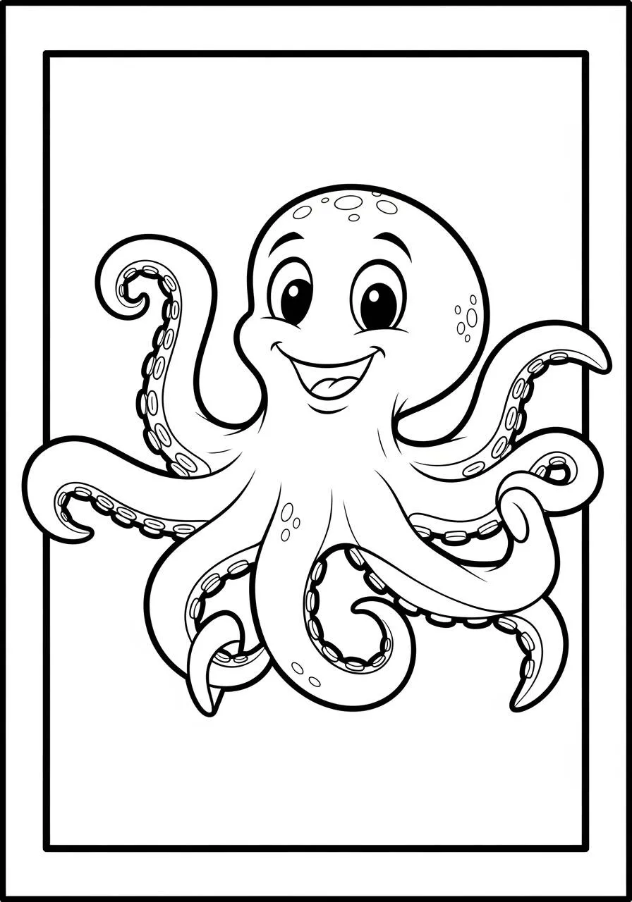 Dibujo De Pulpo Sorriente Para Colorear