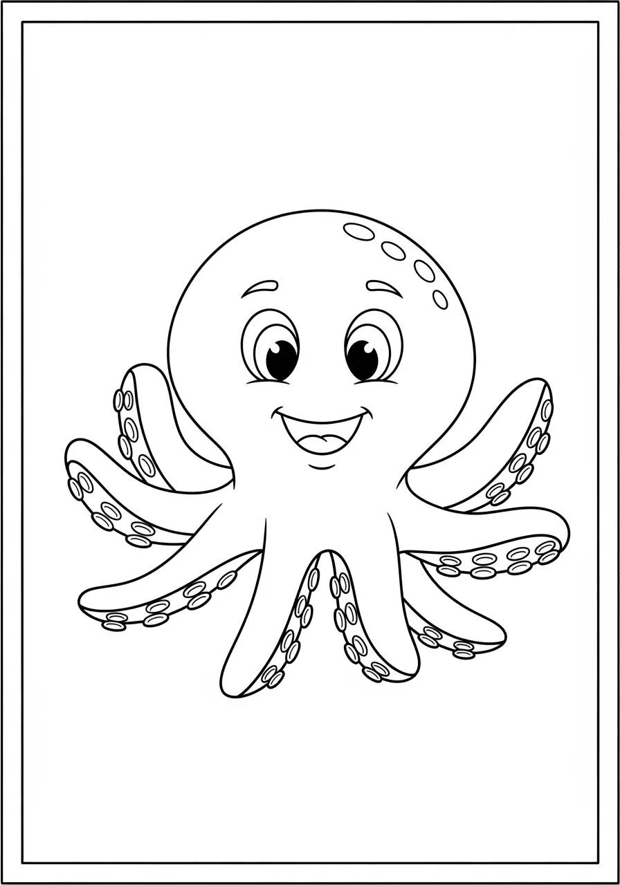 Pulpo Sonriente Página Para Colorear